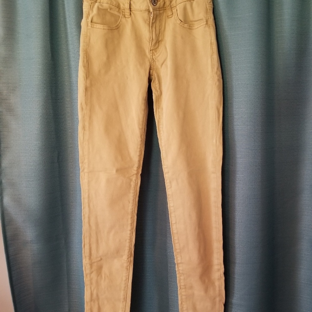American Eagle khaki jeggings-size 0